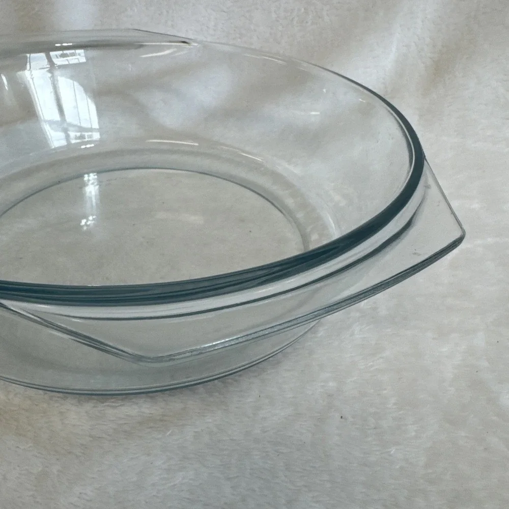 Vintage Marinex Glass Round Casserole Baking Dish Made in Brazil Clear P28